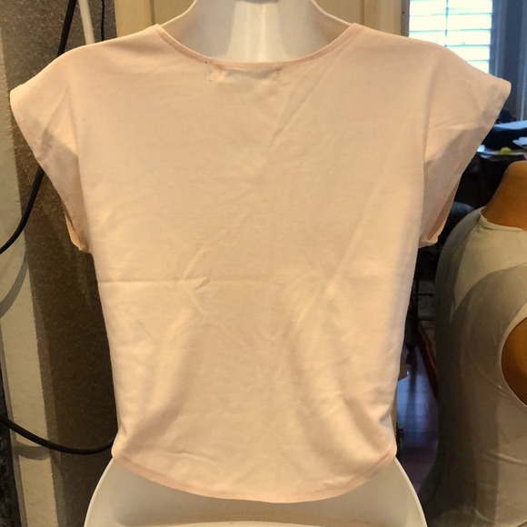 Shortie Top Mini Sleeves Pale Coral Fits Woman’s Small - Picture 4 of 6